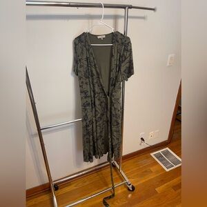 Hobbs London dress, green dress, floral dress, size 12, wrap dress